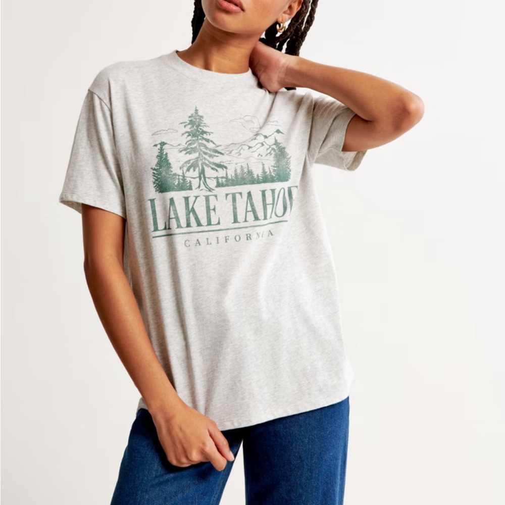 Abercrombie & Fitch Oversized Lake Tahoe Graphic Tee